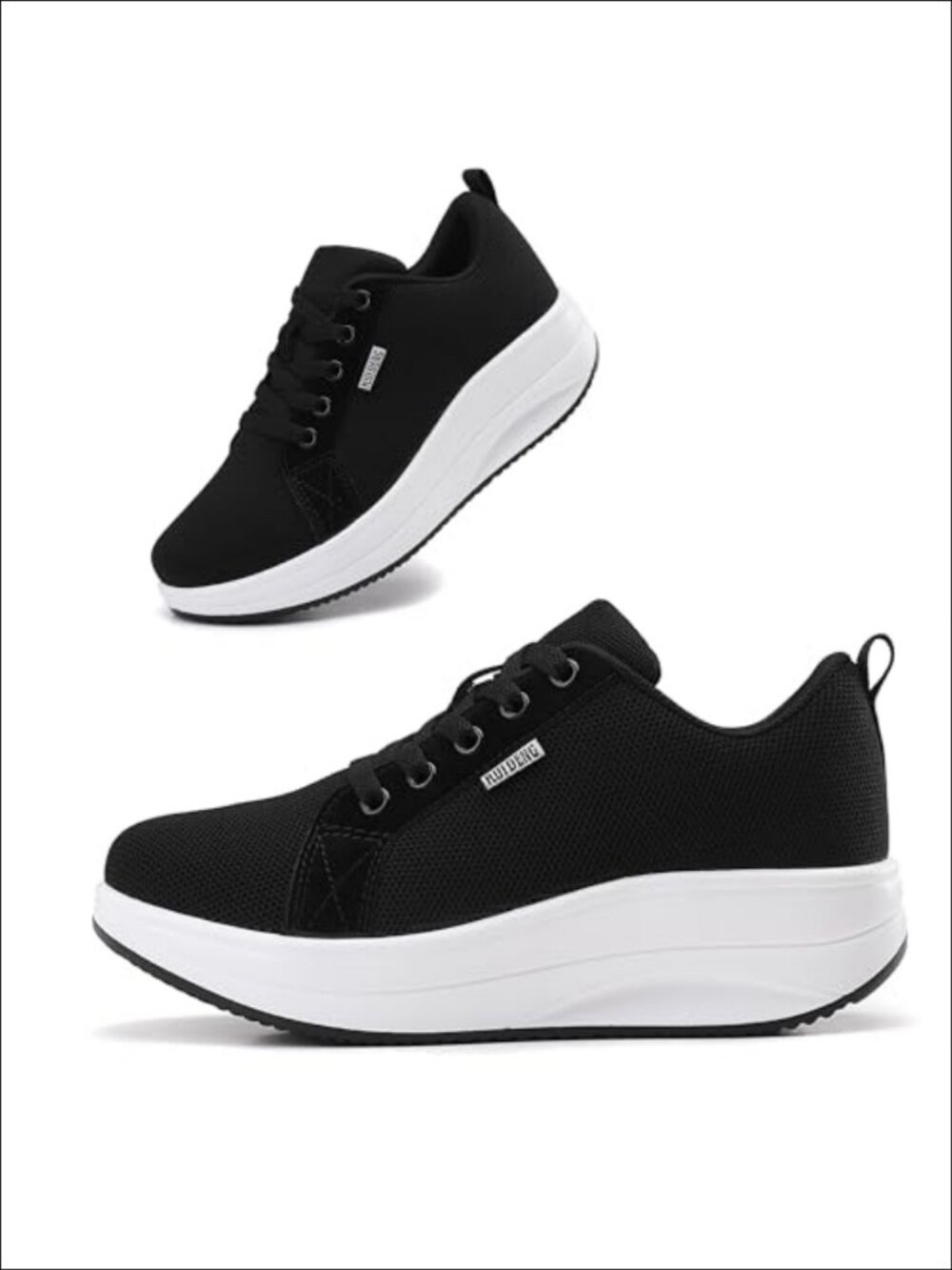 Oude Walking Sneakers Platform Athletic Comfort Shoes Women Lace-Up